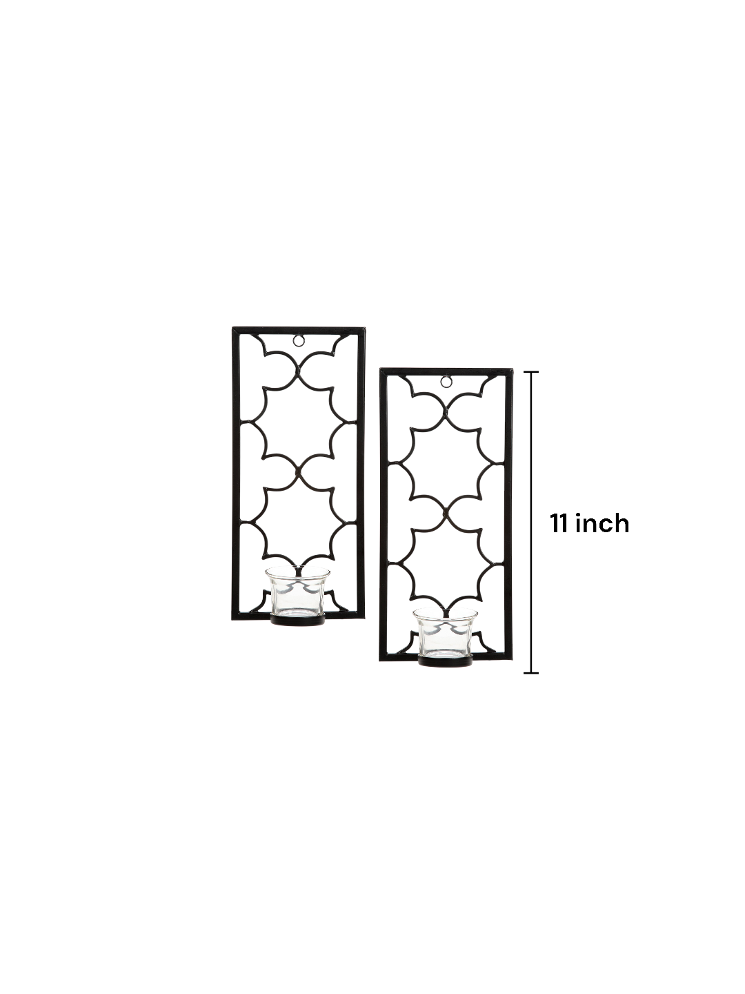 Iron Wall Sconces,  Black Color, Set of 2,  11 inches High