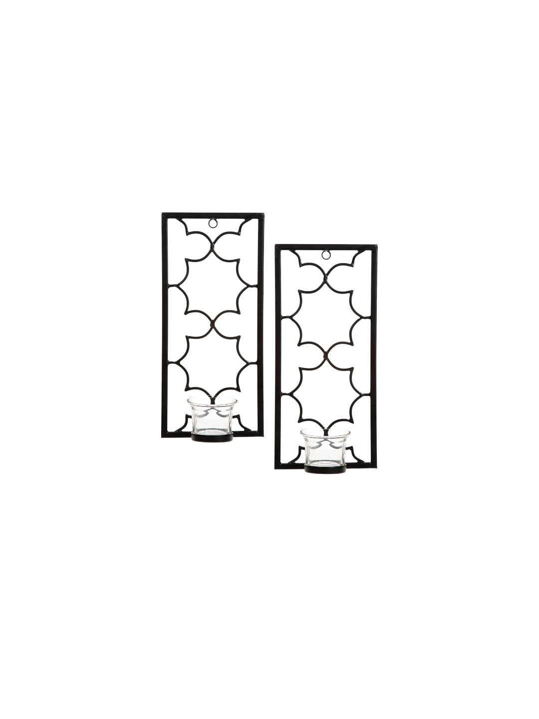 Iron Wall Sconces,  Black Color, Set of 2,  11 inches High