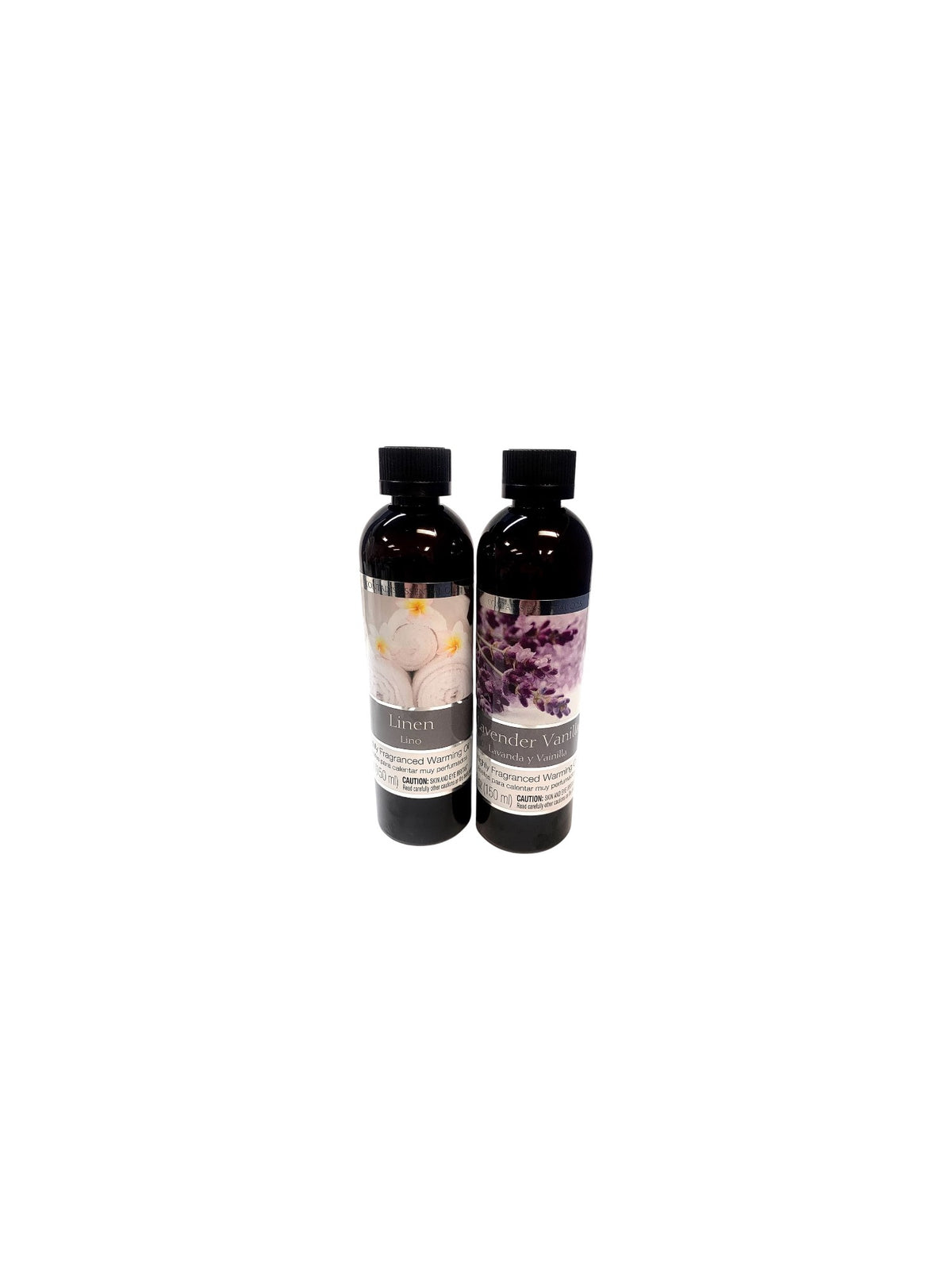 Set of 2 Assorted Fragrance Warming Oils 5oz Each-Lavender Vanilla & Linen. Ideal for Spa Meditation Bathroom Wellness Gift