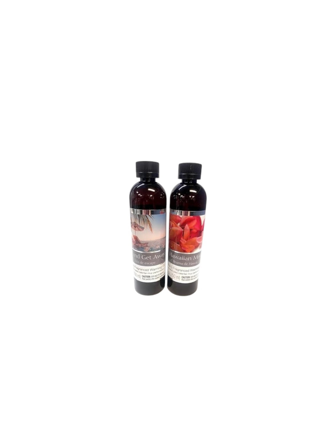 Set of 2 Assorted Fragrance Warming Oils 5oz Each-Island Get Away & Hawaiian Mist. Ideal for Spa Meditation Bathroom Wellness Gift Wedding