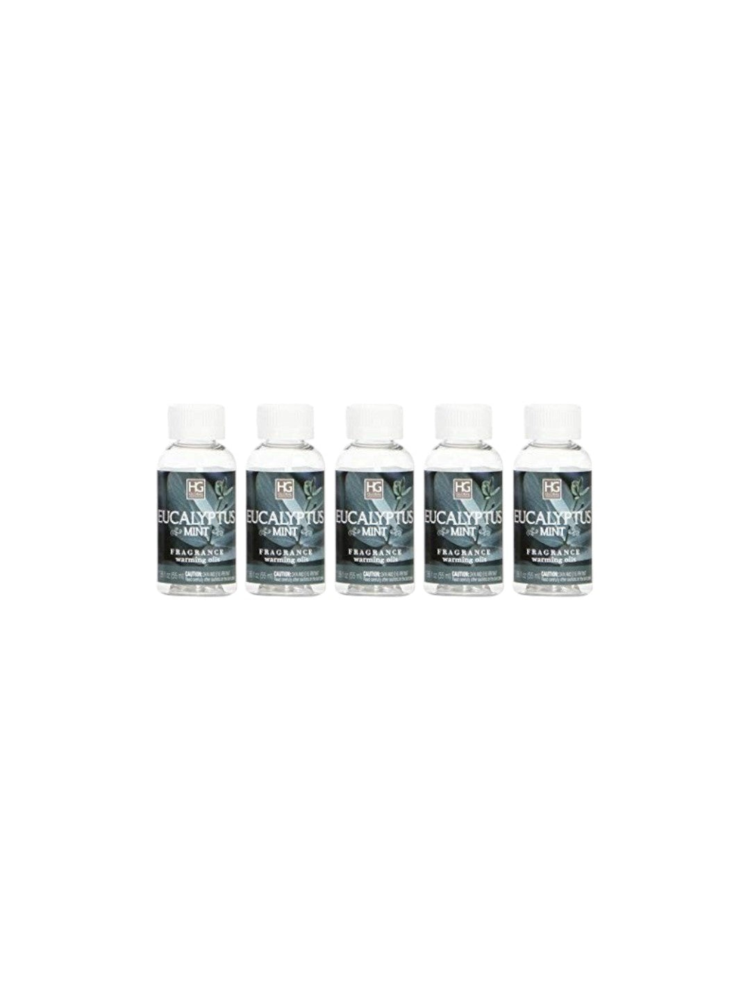 Premium Premium Eucalyptus Mint Highly Scented Warming Oils for Aromatherapy Meditation, Yoga, Spa Highly Scented Fragrance Oils for Home 55 ml Bottles Pack of 5