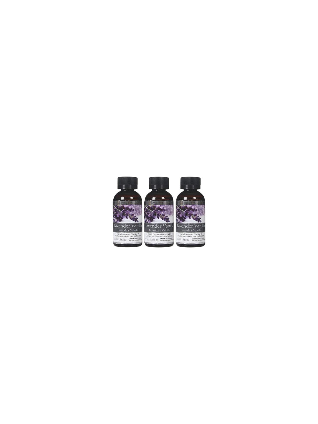 Set of 3, 55 ml Lavender Vanilla Fragrance Warming Oils. Ideal Gift for Weddings, Spa, Meditation Settings. P1