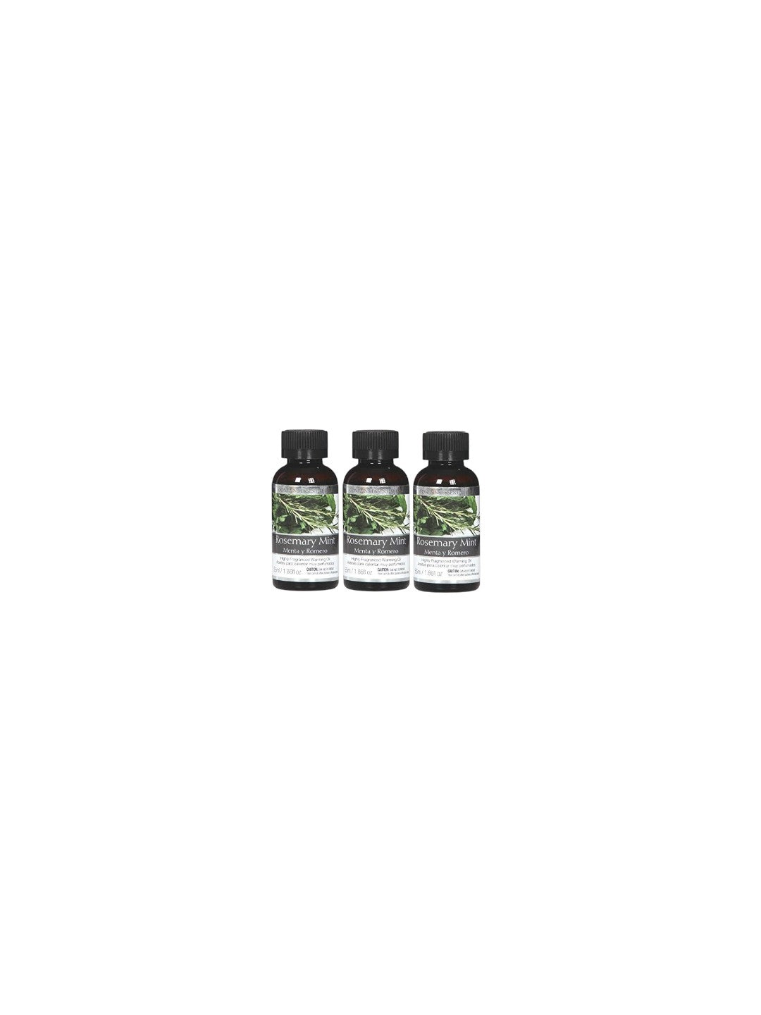 Set of 3, 55 ml Rosemary Mint Fragrance Warming Oils. Ideal Gift for Weddings, Spa, Meditation Settings. P1