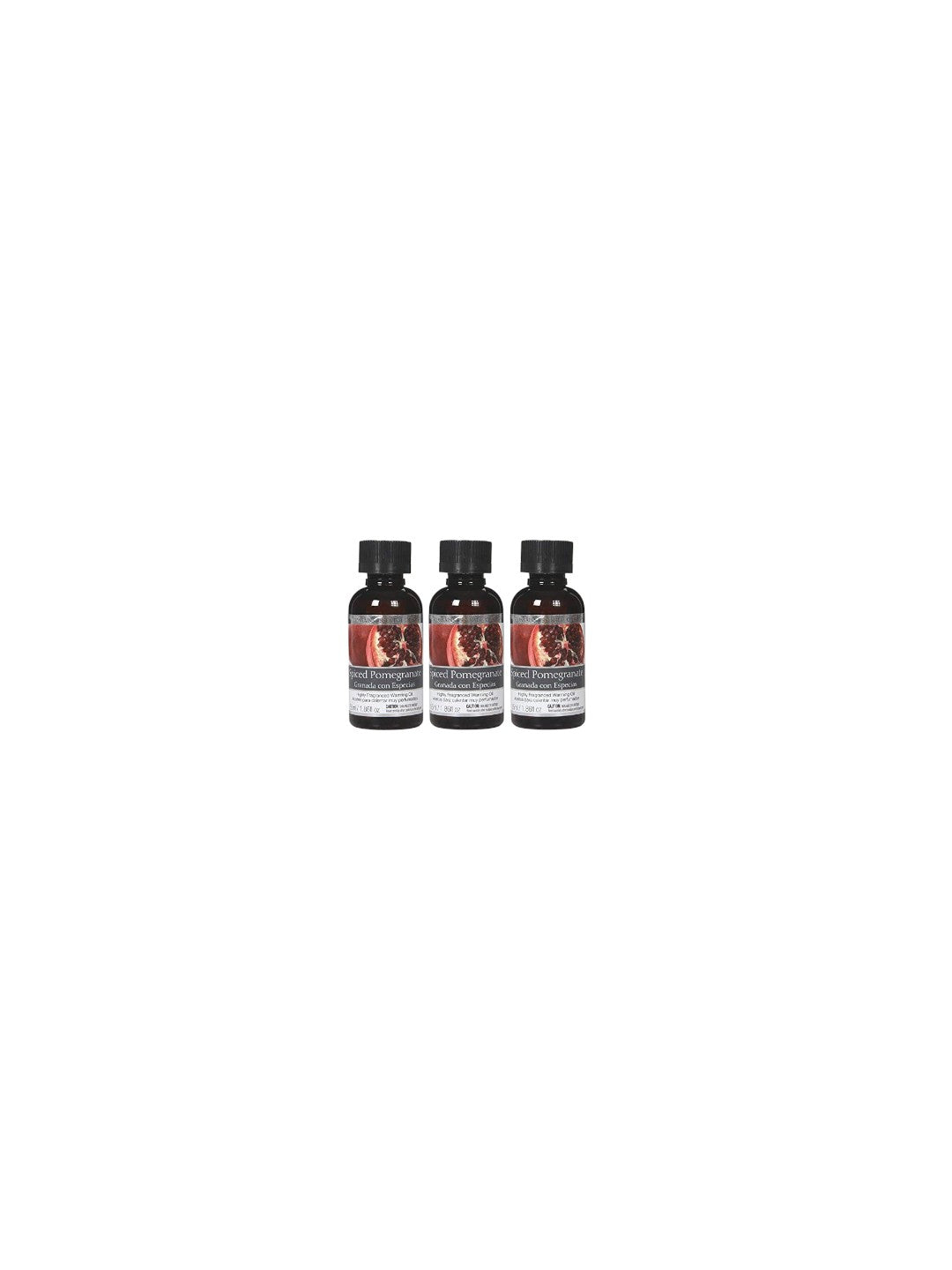 Set of 3, 55 ml Spiced Pomegranate Fragrance Warming Oils. Ideal Gift for Weddings, Spa, Meditation Settings. P1