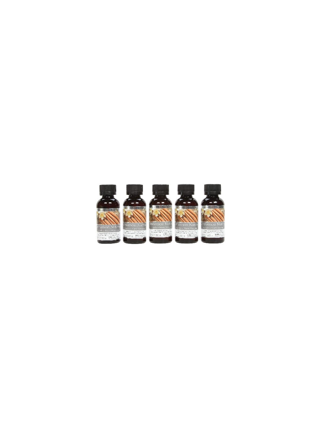 Set of 5 Cinnamon Nutmeg Fragrance Warming Oils 55 Milliliter. Ideal Gift for Weddings Spa Meditation Settings. P1