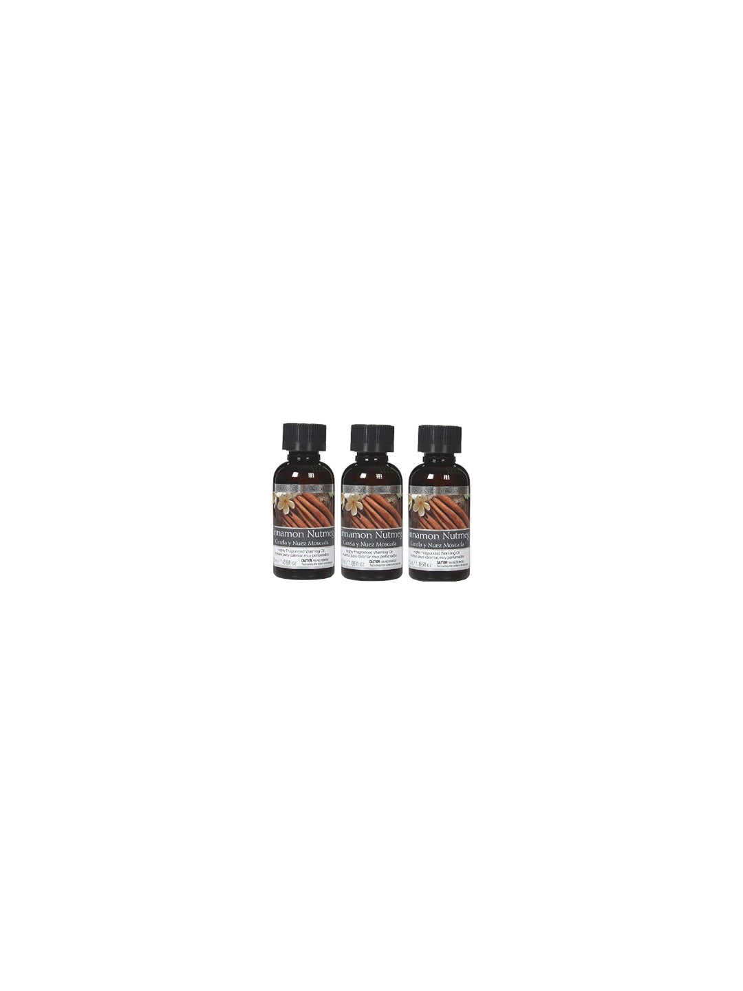 Set of 3, 55 ml Cinnamon Nutmeg Fragrance Warming Oils. Ideal Gift for Weddings, Spa, Meditation Settings. P1