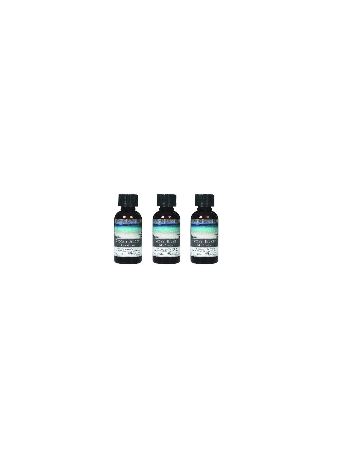 Premium Ocean Breeze Highly Scented Warming Oils-Set of 3/1.86 fl oz ea. Ideal Gift for Weddings, Spa, Reiki, Meditation Settings P1