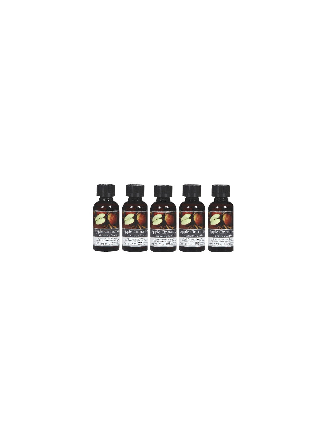 Premium Apple Cinnamon Fragrance Warming Oils-Box of 5/55 ml 1.86 fl oz ea. Ideal Gift for Weddings, spa, Reiki, Meditation, Bathroom Settings