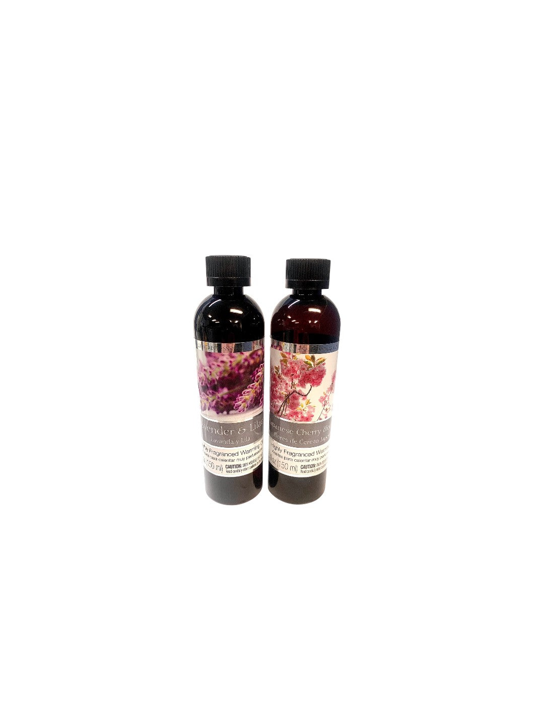 Set of 2 Assorted Fragrance Warming Oils 5oz Each-Lavender & Lilac & Japanese Cherry Blossom. Ideal for Spa Meditation Bathroom Wellness Gift