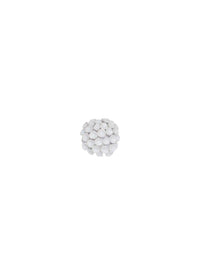 Ceramic Nimbus Wall Decor, White Glazed, 4.25 inches Dia.