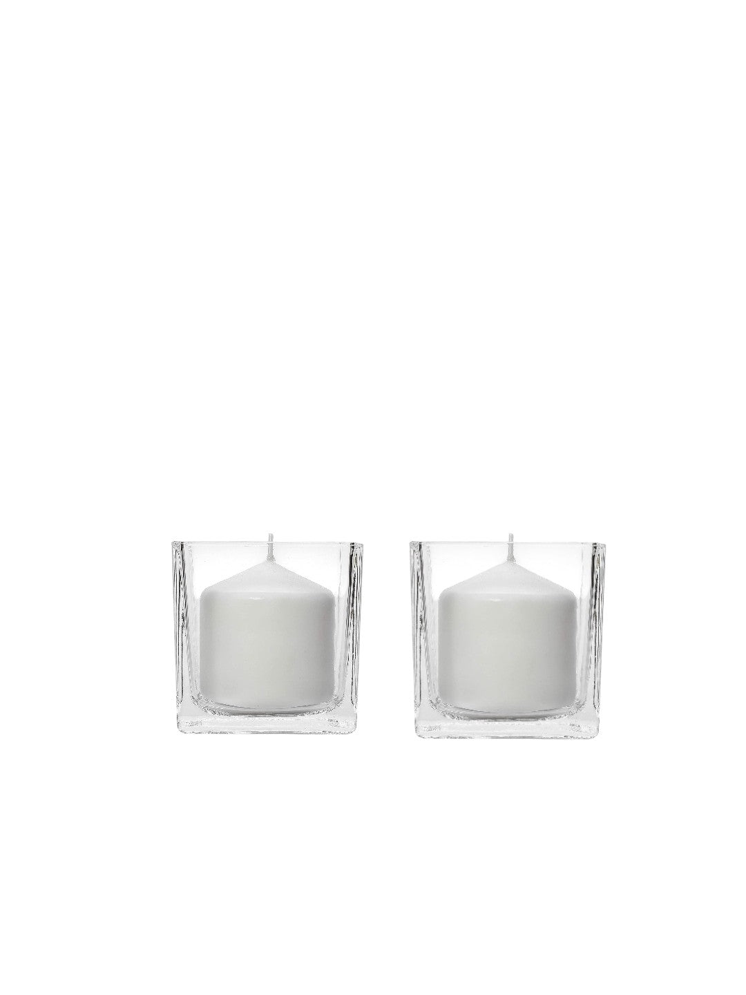 Square Vase / Candle Holder,  Clear Glass,  4 inches  SQ