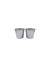 Set of 2, 6In H Galvanized Bucket/Pots with PVC Liner, Ideal Gift for Wedding Home Office Party DYI Indoor Outdoor Garden Patio