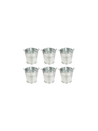 Iron Mini Galvanized Buckets, Set of 6 , 2.25 inches High each,