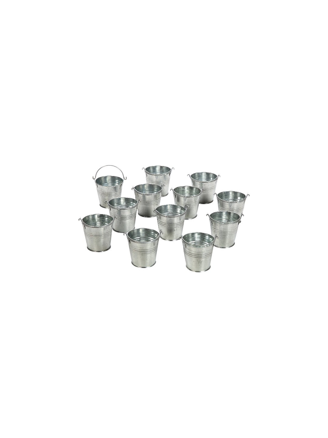 iron Mini Galvanized Buckets , Set of 12 , 2.25 inches High each