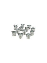 iron Mini Galvanized Buckets , Set of 12 , 2.25 inches High each