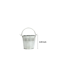 Iron Mini Galvanized Buckets, Set of 6 , 2.25 inches High each,