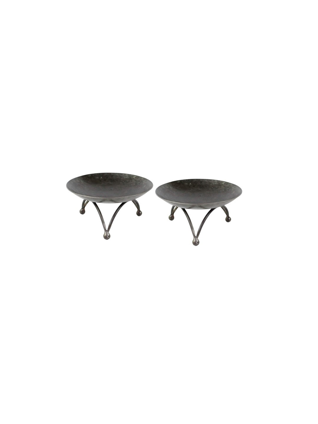 Metal Pillar Holder, Black Color, Set of 2, 6 inches Diameter each