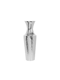 Metal Floor Vase,  Silver Finish,  18 Inches High