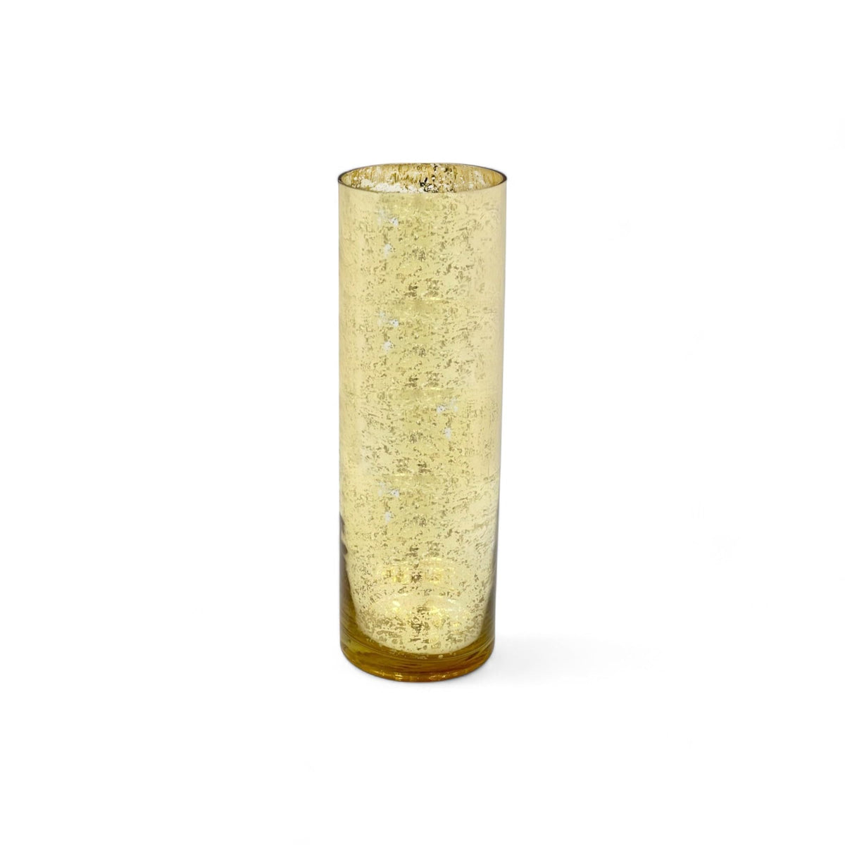 12 Inch High Mercury Gold Glass Vase Decorative Glass Hurricane Vase. Ideal for Cut Flowers Weddings Aromatherapy DIY Craft Projects Led Lantern Votive Garden Spa