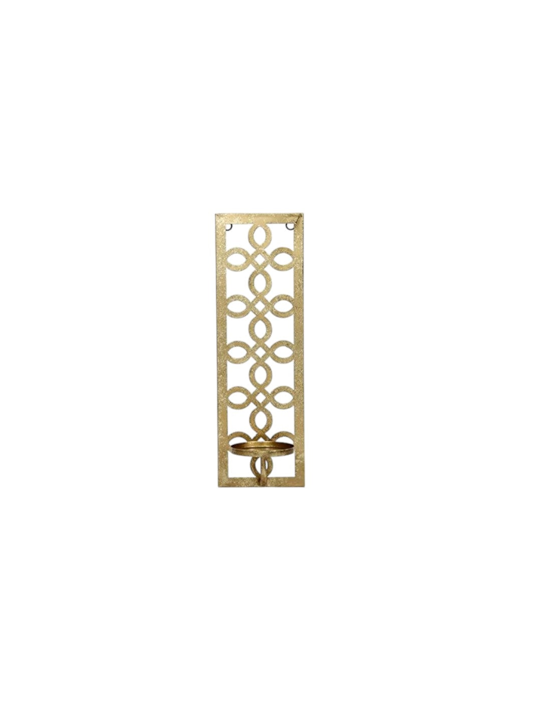 Gold Metal Tealight Wall Sconce 16.5 Inch High. Ideal Gift for Wedding Special Occasions and use in Home Den Office Spa Aromatherapy and Candle Gardens P2