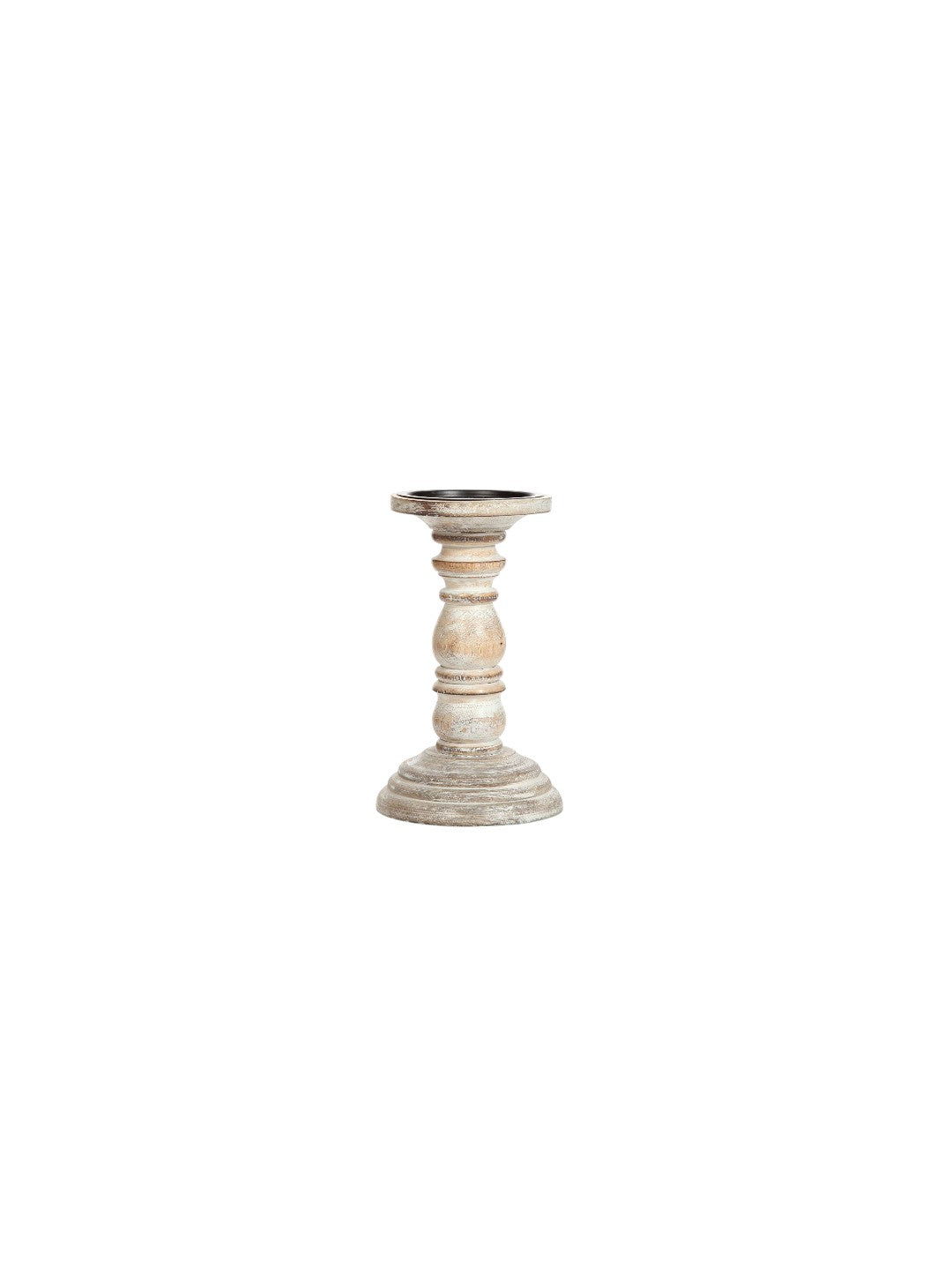 Wood High Candle Holder, Set of 2, 8 inches High each