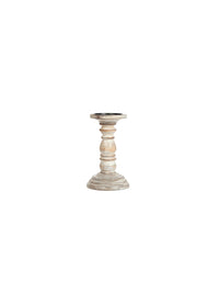 Wood High Candle Holder, Set of 2, 8 inches High each