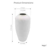 White Traditional Shape Metal Vases-11 High .Ideal Gift for Home Weddings Party Spa Meditation Home Office Reiki Meditation